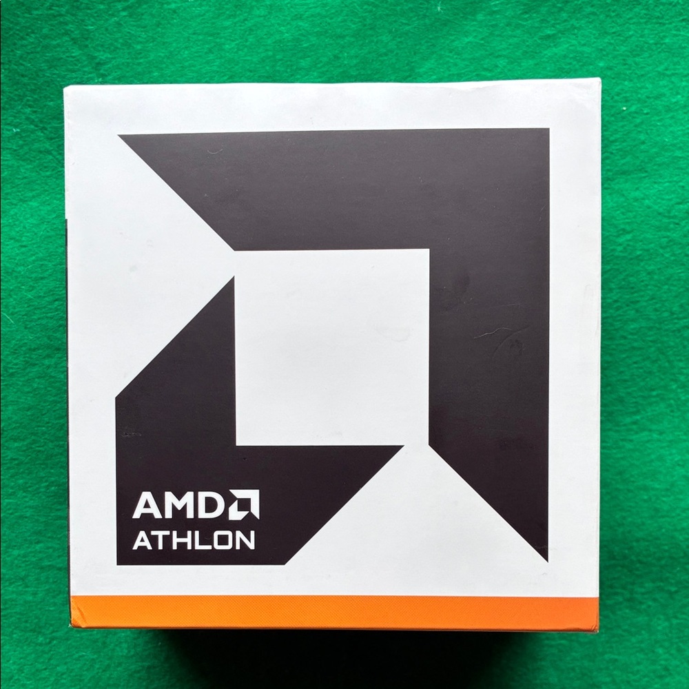 AMD Athlon Box with Black and Orange Design